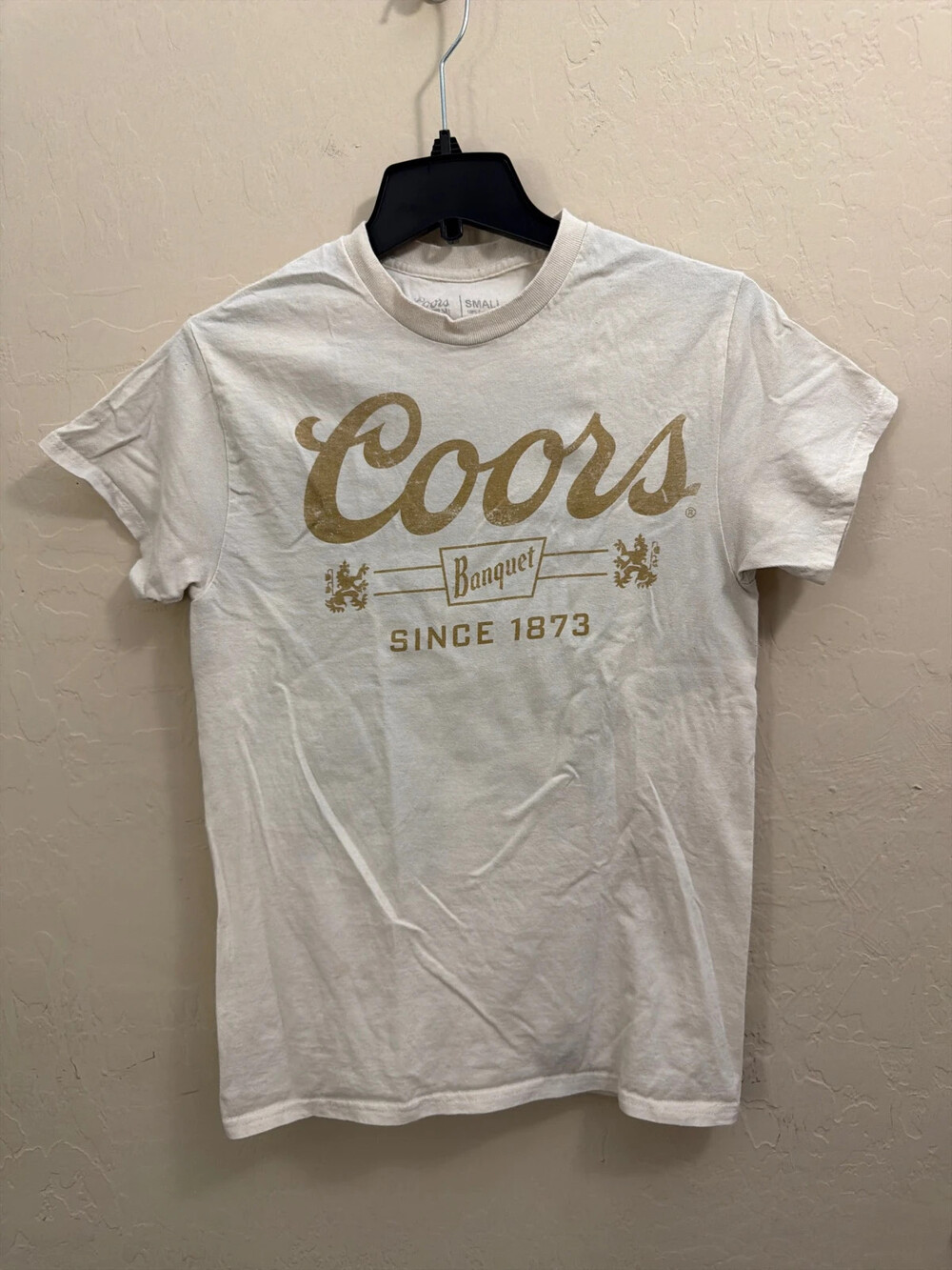 Coors cream men's cotton shirt, Sz S